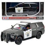 2025 Chevy Tahoe PPV California Highway Patrol CHP Black & White 1/25 Diecast Model Car Motormax All Star Toys Exclusive 76645