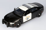 2023 Dodge Charger Police Pursuit Car CHP California Highway Patrol Black & White 1/24 Diecast Model Motormax 76807