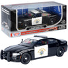 2023 Dodge Charger Police Pursuit Car CHP California Highway Patrol Black & White 1/24 Diecast Model Motormax 76807