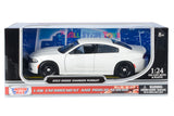 2023 Dodge Charger Police Pursuit Car Blank White Builder Kit 1/24 Diecast Model Motormax 76810