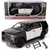 2025 Chevrolet Tahoe PPV Police Pursuit Vehicle 1/24 Diecast Police Car Model Builder Kit Motormax 76816 Black&White