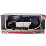 2025 Chevrolet Tahoe PPV Police Pursuit Vehicle 1/24 Diecast Police Car Model Builder Kit Motormax 76816 Black&White