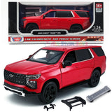 2025 Chevrolet Tahoe PPV Police Pursuit Vehicle 1/25 Diecast Police Car Model Builder Kit Motormax 76816 RED