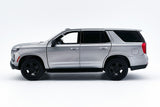 2025 Chevrolet Tahoe PPV Police Pursuit Vehicle 1/25 Diecast Police Car Model Builder Kit Motormax 76816 Silver