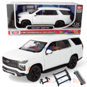 2025 Chevrolet Tahoe PPV Police Pursuit Vehicle 1/24 Diecast Police Car Model Builder Kit Motormax 76816 White