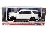 2025 Chevrolet Tahoe PPV Police Pursuit Vehicle 1/24 Diecast Police Car Model Builder Kit Motormax 76816 White