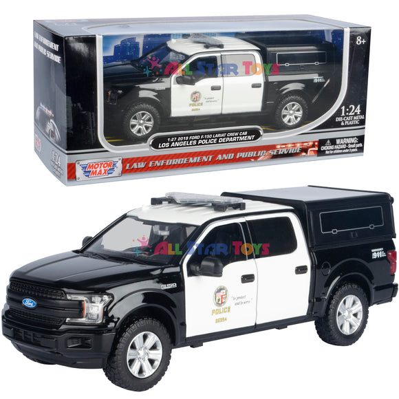 2019 Ford F-150 Lariat Crew Cab LAPD (Los Angeles Police Department) Bomb Squad Unit Police Pickup Truck Black&White 1:27 Motormax Law Enforcement Series 76819
