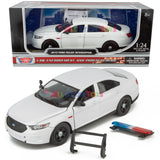 2013 FORD TAURUS POLICE CAR UNMARKED WHITE 1:24 DIECAST MODEL MOTORMAX 76924 Builder Kit