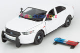 2013 FORD TAURUS POLICE CAR UNMARKED WHITE 1:24 DIECAST MODEL MOTORMAX 76924 Builder Kit
