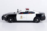 2011 Dodge Charger Police LOS ANGELES POLICE DEPARTMENT LAPD Pursuit Car Black and White 1:24 Diecast Model Toy Car by MOTORMAX 76947