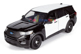 2022 Ford Explorer Police Interceptor Utility Unmarked BLACK&WHITE with Light Bar 1:24 Diecast Model Toy Car by MOTORMAX 76988 BLACK&WHITE