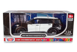 2022 Ford Explorer Police Interceptor Utility Unmarked BLACK&WHITE with Light Bar 1:24 Diecast Model Toy Car by MOTORMAX 76988 BLACK&WHITE
