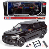 2022 Ford Explorer Police Interceptor Utility Unmarked Builder Kit Black 1:24 Diecast Model by MOTORMAX 76988 Black KIT