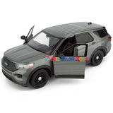 2022 Ford Explorer Police Interceptor Utility Unmarked Builder Kit 1:24 Diecast Model by MOTORMAX 76988 Grey Window Box