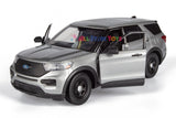 2022 Ford Explorer Police Interceptor Utility Unmarked Builder Kit 1:24 Diecast Model by MOTORMAX 76988 Silver Window Box