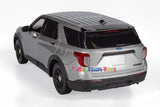 2022 Ford Explorer Police Interceptor Utility Unmarked Builder Kit 1:24 Diecast Model by MOTORMAX 76988 Silver Window Box