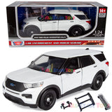 2022 Ford Explorer Police Interceptor Utility Unmarked Builder Kit White 1:24 Diecast Model by MOTORMAX 76988 WHITE KIT