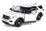 2022 Ford Explorer Police Interceptor Utility Unmarked White with Light Bar 1:24 Diecast Model Toy Car by MOTORMAX 76988