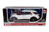 2022 Ford Explorer Police Interceptor Utility Unmarked Builder Kit White 1:24 Diecast Model by MOTORMAX 76988 WHITE KIT