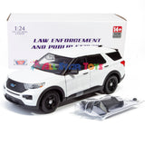 2022 Ford Explorer Police Interceptor Utility Unmarked Builder Kit White 1:24 Diecast Model by MOTORMAX 76988 WHITE KIT