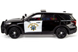 2022 Ford Explorer Police Interceptor Utility California Highway Patrol CHP Black and White 1/24 Diecast Model Car 76991