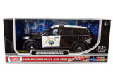 2022 Ford Explorer Police Interceptor Utility California Highway Patrol CHP Black and White 1/24 Diecast Model Car 76991