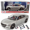 2023 Dodge Charger Police Pursuit Car Blank Silver w/ Light bar 1/24 Diecast Model Builder Kit Motormax 76996