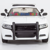 2023 Dodge Charger Police Pursuit Car Blank White w/ Light bar 1/24 Diecast Model Motormax 76996