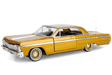 Motormax Get Low Series 1964 Chevrolet Impala Hard Top Lowrider 1:24 Diecast Model GOLD 79021 All Star Toys Exclusive