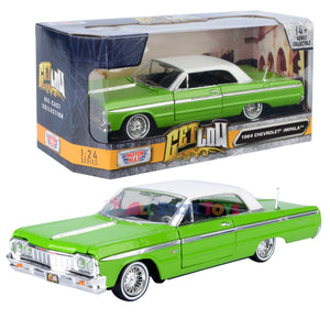 「未開封」アメリカン ミニチュアカー×２４ Motormax Get Low Series 1964 Chevrolet Impala Hard Top Lowrider 1
