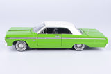 Motormax Get Low Series 1964 Chevrolet Impala Hard Top Lowrider 1:24 Diecast Model Candy Green with White Top 79021