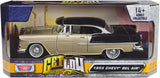 1955 Chevrolet Bel Air Low Rider Gold 1:24 Diecast Model Motormax Get Low Series 79031 Beige