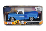 Motormax 1966 GMC C1000 Fenderside DIecast Model Blue 79035 1/24
