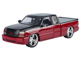 2006 Chevrolet Silverado 1500 Custom 1:25 Diecast Model by MotorMax 79039 Red and Black