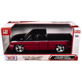 2006 Chevrolet Silverado 1500 Custom 1:25 Diecast Model by MotorMax 79039 Red and Black