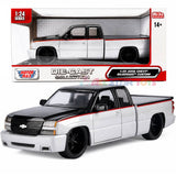 2006 Chevrolet Silverado 1500 Custom 1:25 Diecast Model by MotorMax 79039 Black and Silver