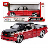 2006 Chevrolet Silverado 1500 Custom 1:25 Diecast Model by MotorMax 79039 Red and Black