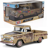 Motormax 1958 Chevy Apache Pickup Weathered Treasures Barn Find 1/24 Scale Diecast Model Car 79072