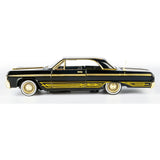 1964 Chevrolet Impala Midnight Eclipse Series Black with Gold Trims, Lowrider Wheels 1:24 Diecast Model 79202 Black