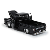 1958 Chevy Apache Fleetside Pickup Truck Lowrider Motormax Maxx Design Series 1/24 Diecast Model Car 79311MX Black
