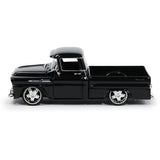 1958 Chevy Apache Fleetside Pickup Truck Lowrider Motormax Maxx Design Series 1/24 Diecast Model Car 79311MX Black