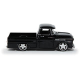 1958 Chevy Apache Fleetside Pickup Truck Lowrider Motormax Maxx Design Series 1/24 Diecast Model Car 79311MX Black