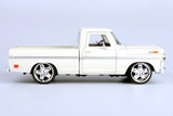1969 Ford F-100 Pickup Truck White with Custom Wheels Lowrider 1:24 Scale Diecast Model by Motormax Maxx Design 79315MX