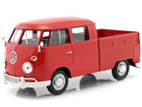 Volkswagen Bus Type 2 (T1) Double Cab Pickup Truck 1:24 Diecast Model Car MotorMax 79343