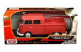 Volkswagen Bus Type 2 (T1) Double Cab Pickup Truck 1:24 Diecast Model Car MotorMax 79343