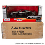2020 Chevrolet Corvette C8 Stingray Black with Red Interior 1:24 Scale Model All Star Toys Exclusive Motormax 79360