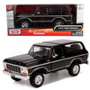 MOTORMAX 1978 FORD BRONCO CUSTOM BLACK WITH CAP AND SPEAR TIRE PICKUP TRUCK 1:24 SCALE 79371 ALL STAR TOYS EXCLUSIVE
