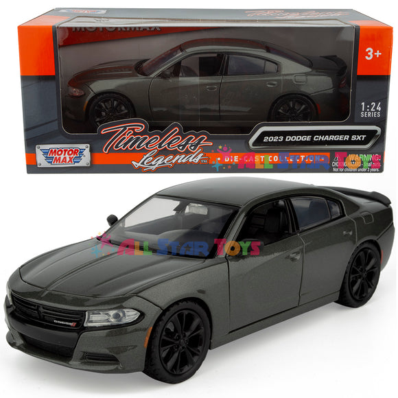 2023 Dodge Charger SXT Dark Grey 1/24 Diecast Model Motormax 79387