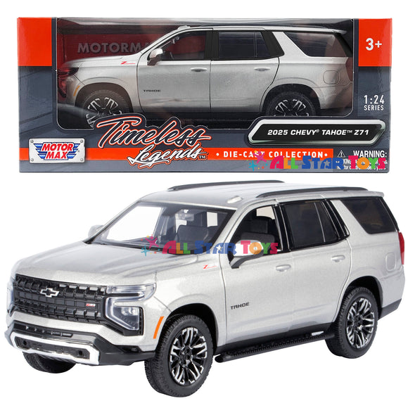 In stock! 2025 Chevrolet Tahoe Z71 1/24 Diecast Car Model Motormax 79392 Sterling Grey