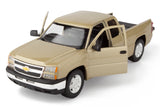 All Star Toys Exclusive 2006 Chevrolet Silverado 1500 Extended Cab Sandstone Metallic 1:25 Diecast Model MotorMax 79393 Sandstone/champagne/beige